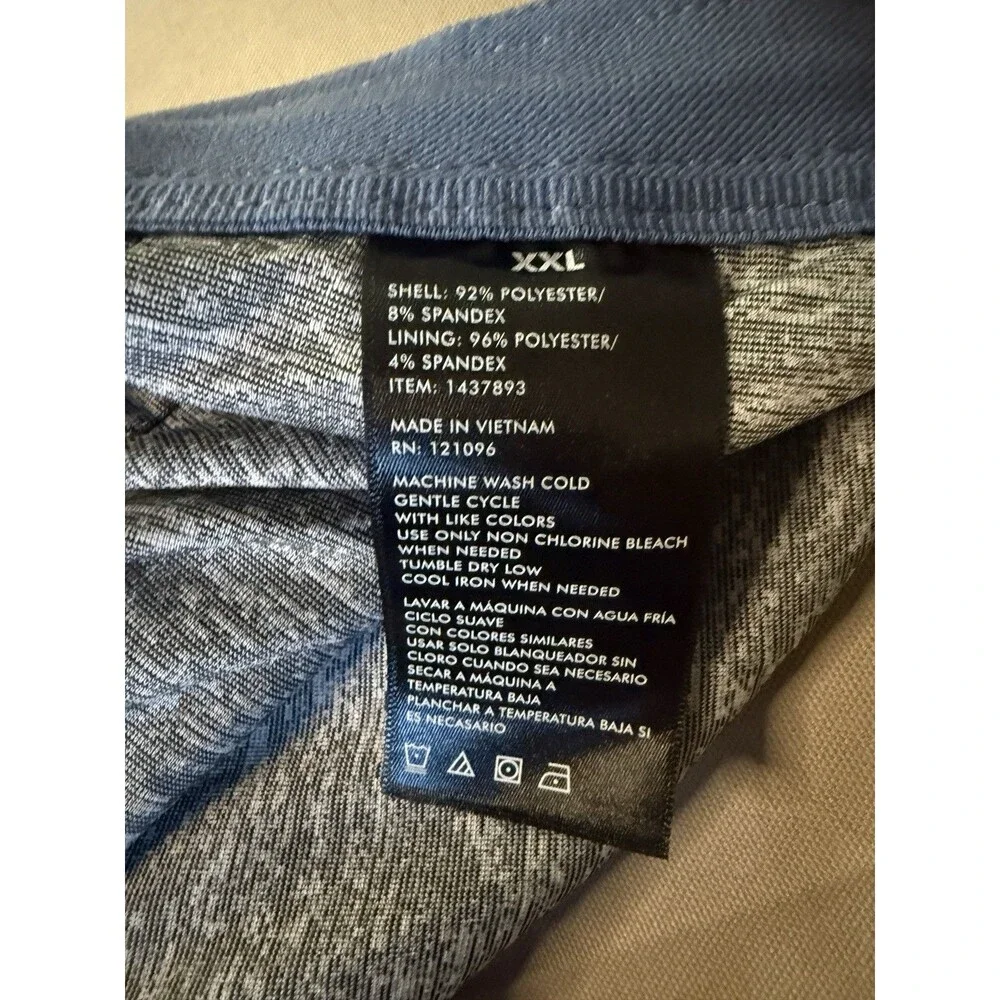 Copper & Oak Men's Endurance All Day Stretch Shorts Blue Heather Drawstring 40